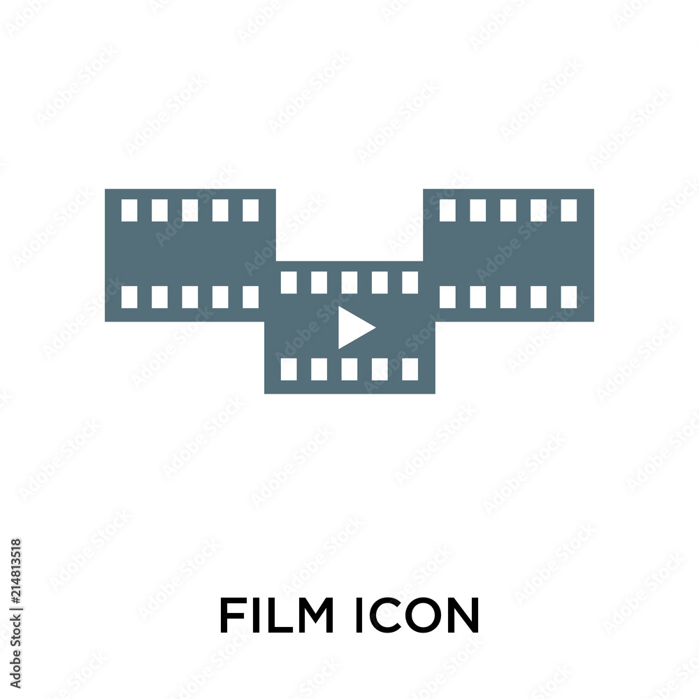 Film icon vector sign and symbol isolated on white background, Film logo concept