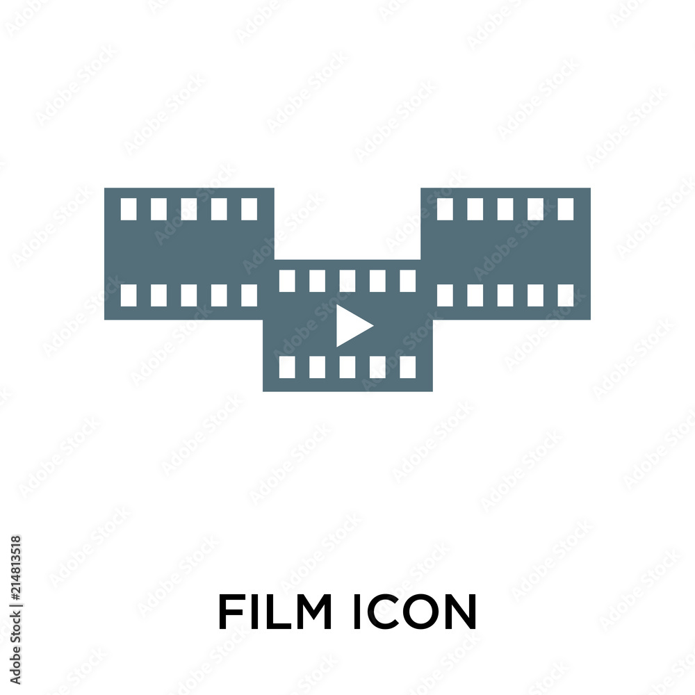 Film icon vector sign and symbol isolated on white background, Film logo concept Film icon vector sign and symbol isolated on white background, Film logo concept