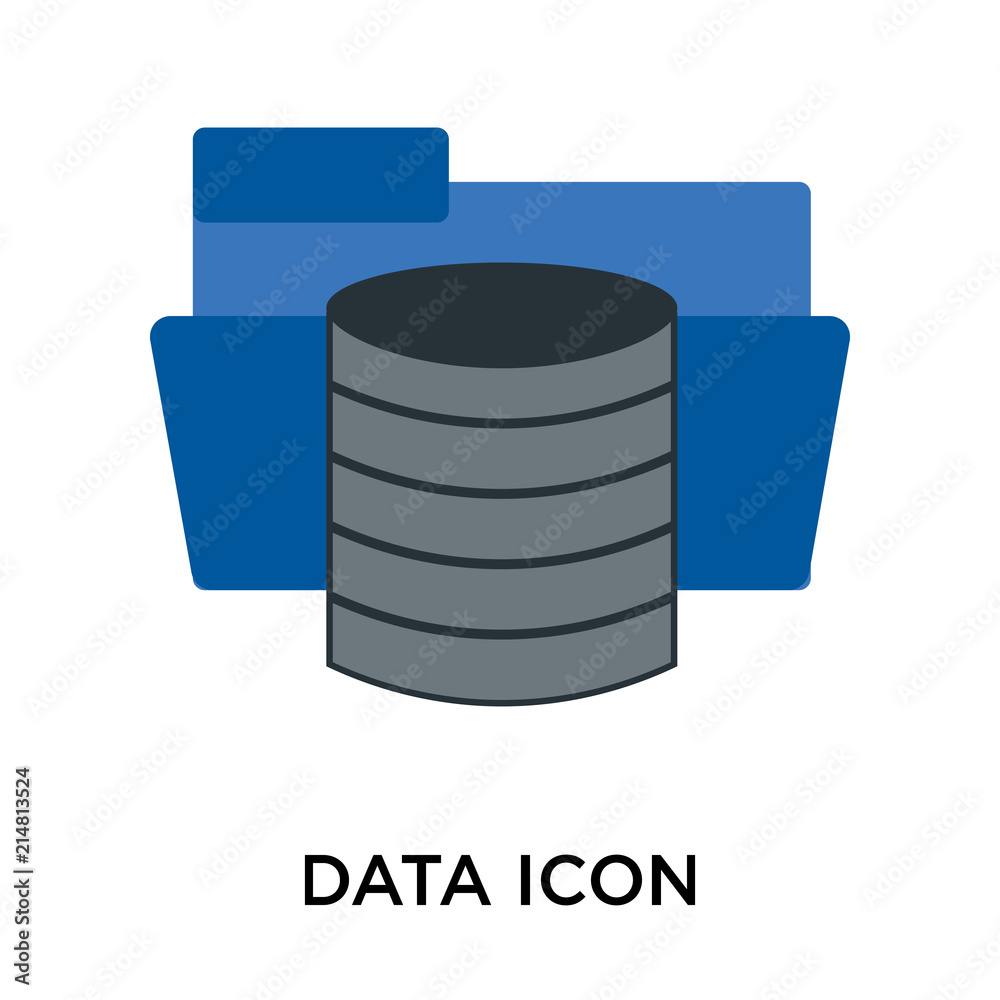 Data icon vector sign and symbol isolated on white background, Data logo concept Data icon vector sign and symbol isolated on white background, Data logo concept