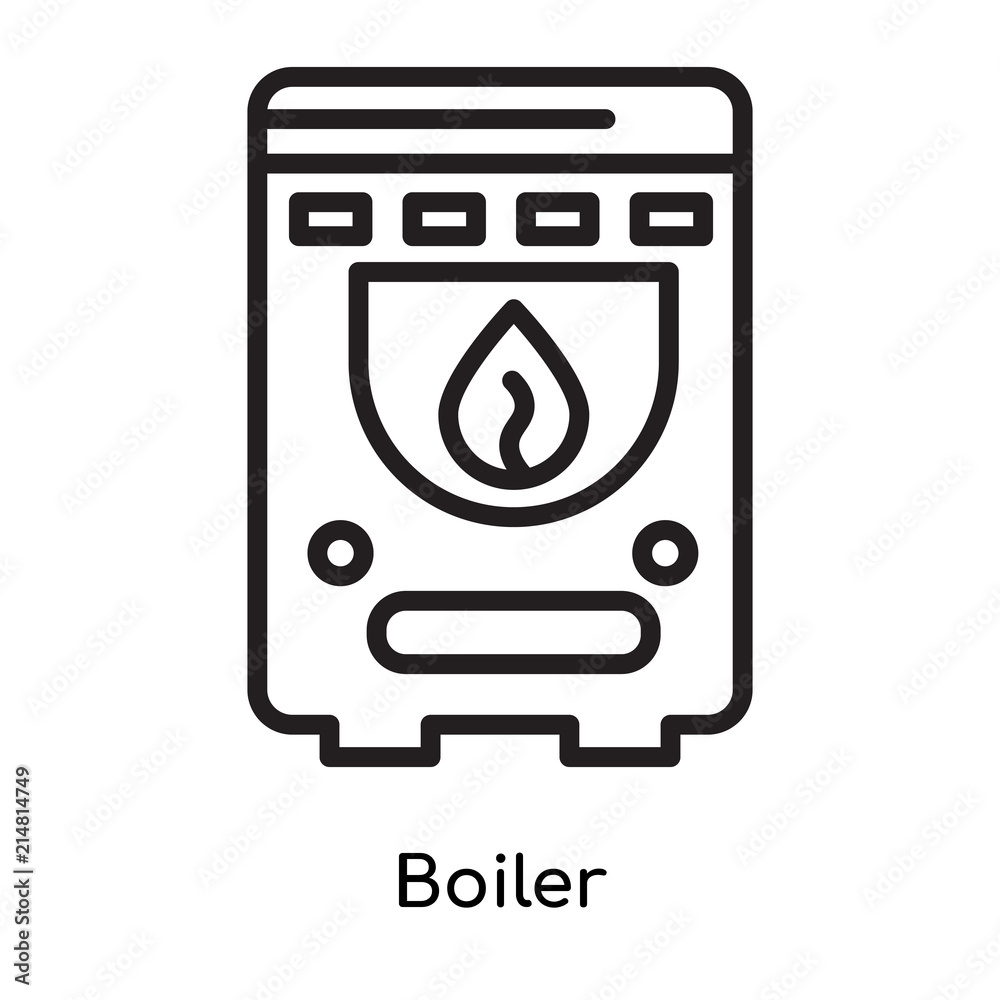 Boiler icon vector sign and symbol isolated on white background, Boiler  logo concept Stock Vector | Adobe Stock