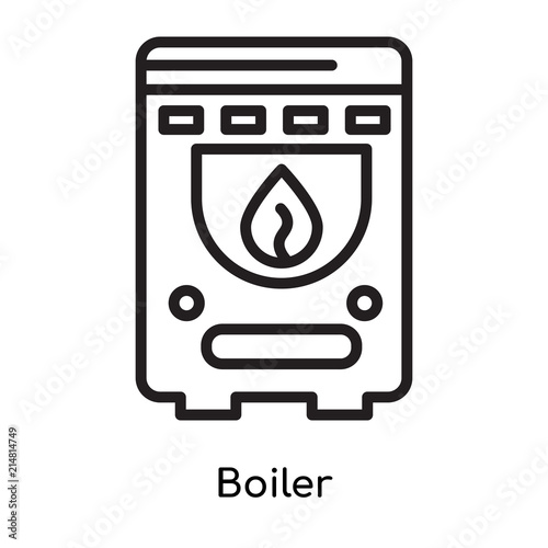 Boiler icon vector sign and symbol isolated on white background, Boiler logo concept