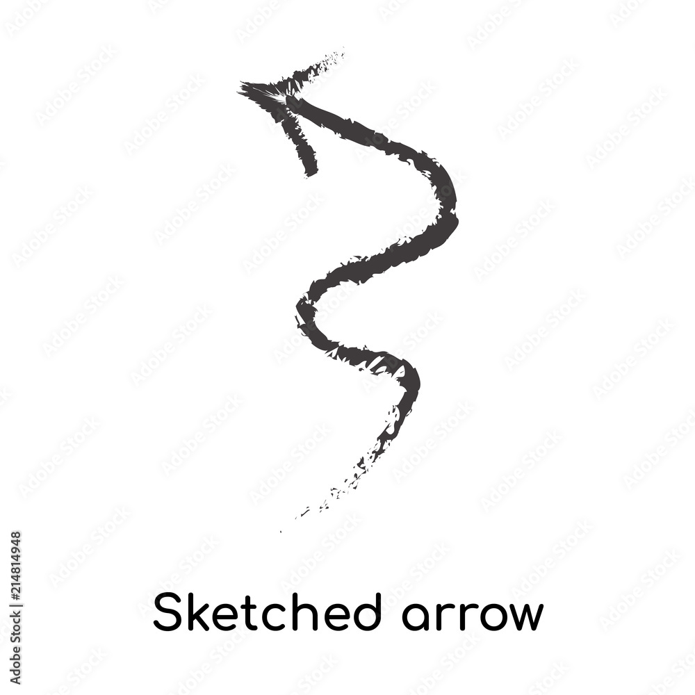 Sketched arrow icon vector sign and symbol isolated on white background, Sketched arrow logo concept Sketched arrow icon vector sign and symbol isolated on white background, Sketched arrow logo concept