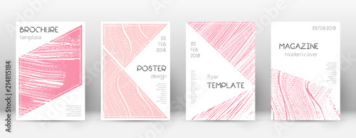 Cover page design template. Triangle brochure layout. Classy trendy abstract cover page. Pink and bl