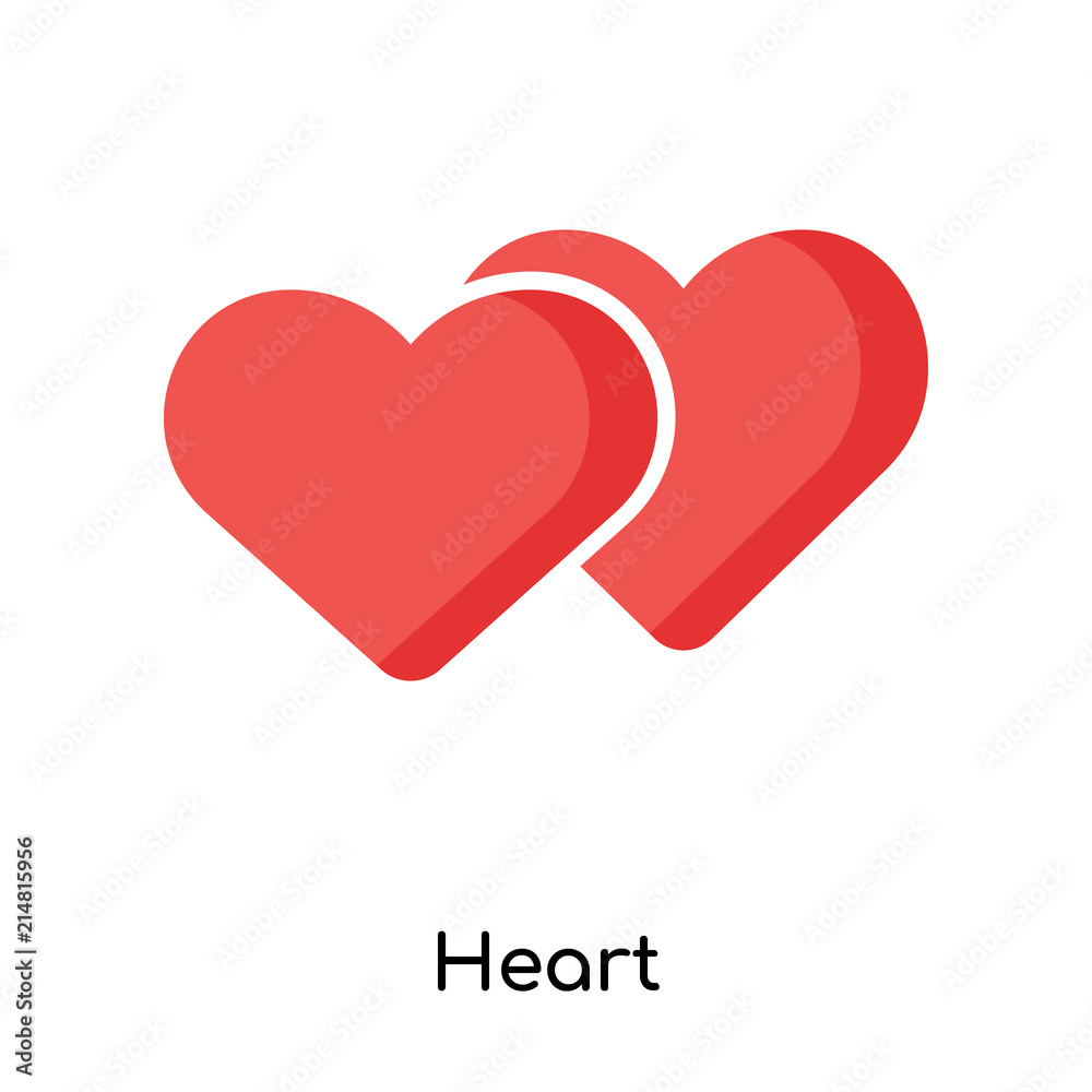 Heart icon vector sign and symbol isolated on white background, Heart logo concept