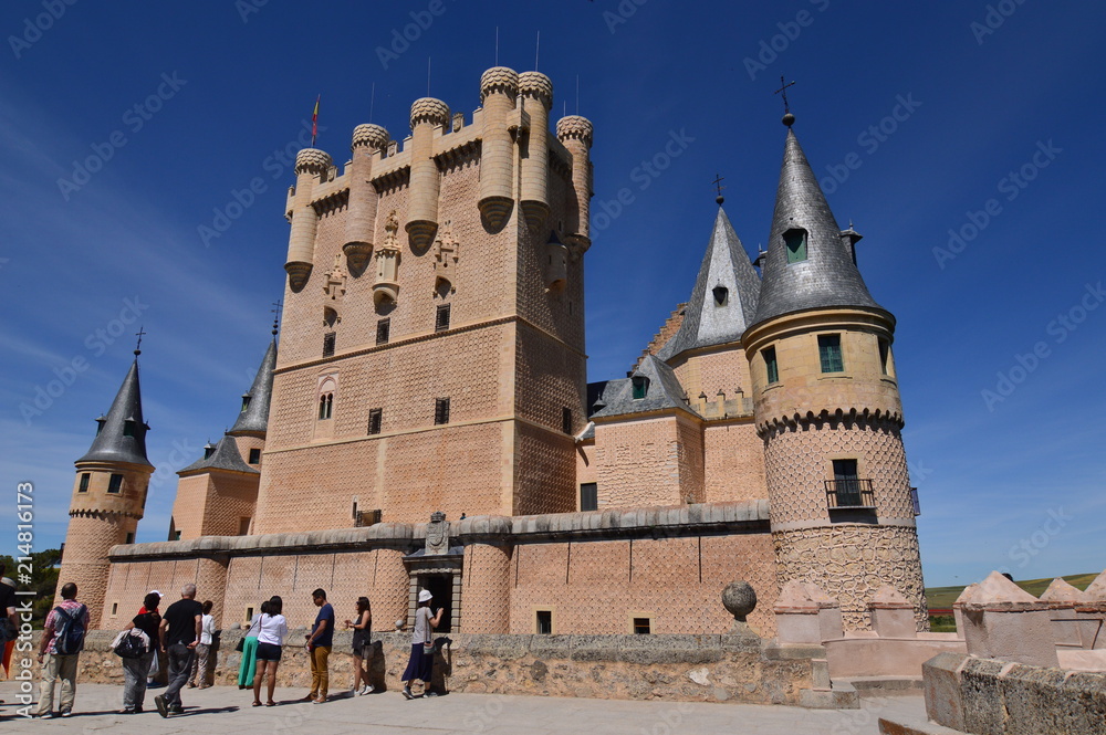 Main Facade Of The Alcazar Castle In Segovia. Architecture, Travel, History. June 18, 2018. Segovia Castilla Leon Spain.