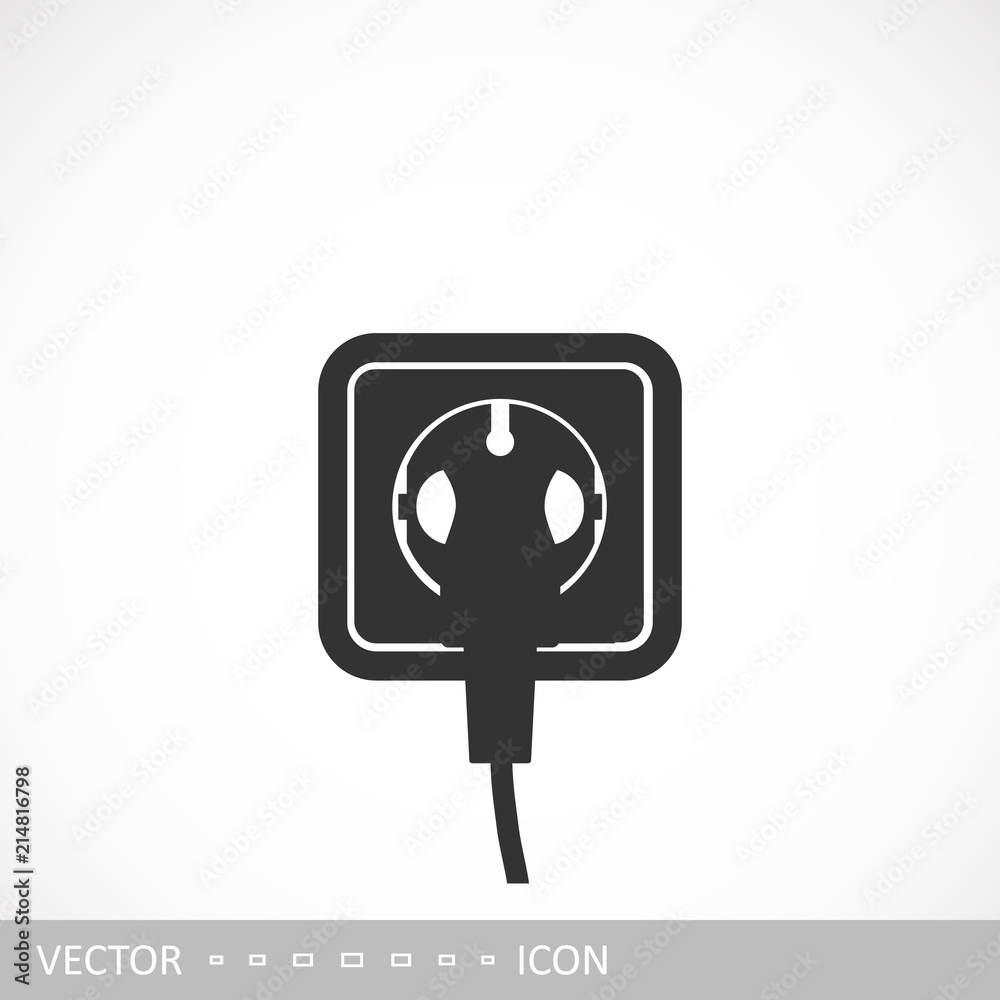 Power socket. Vector icon of a rosette in the style of a flat design. Power socket. Vector icon of a rosette in the style of a flat design.