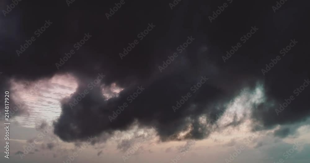 Aerial drone timelapse of colorful dramatic sky with clouds at sunset Aerial drone timelapse of colorful dramatic sky with clouds at sunset