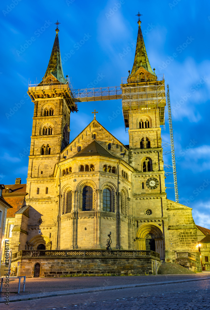 Illuminated cathedral of Bamberg
