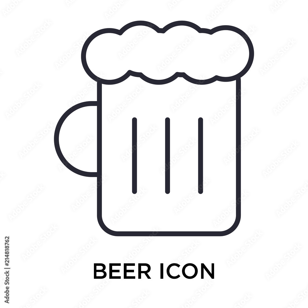 Beer icon vector sign and symbol isolated on white background, Beer logo concept Beer icon vector sign and symbol isolated on white background, Beer logo concept
