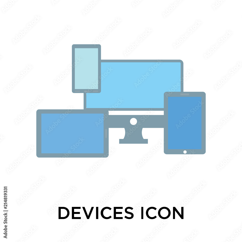 Devices icon vector sign and symbol isolated on white background, Devices logo concept Devices icon vector sign and symbol isolated on white background, Devices logo concept