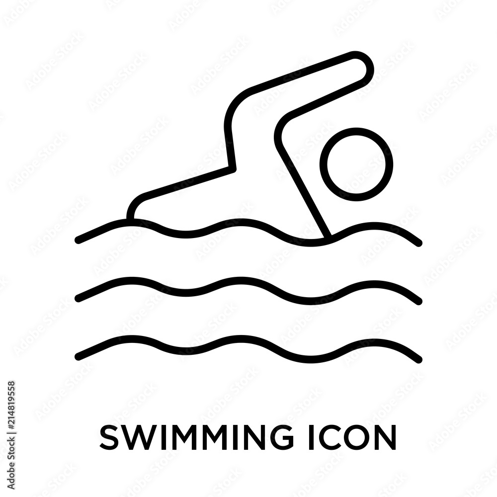 Swimming icon vector sign and symbol isolated on white background, Swimming logo concept