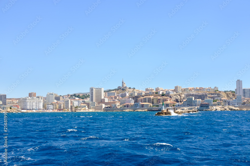View to Marseille from the sea. France
