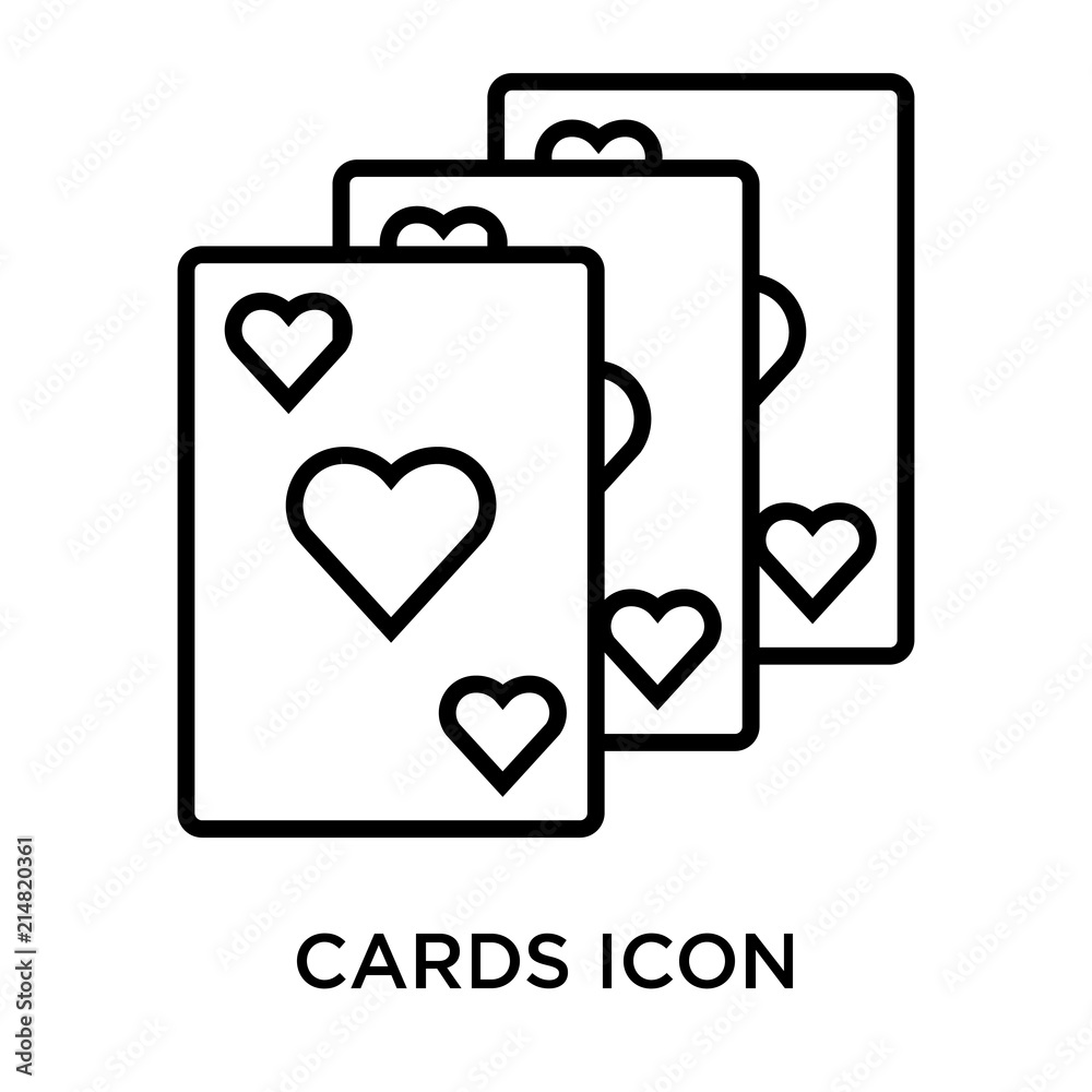 Cards icon vector sign and symbol isolated on white background, Cards logo concept