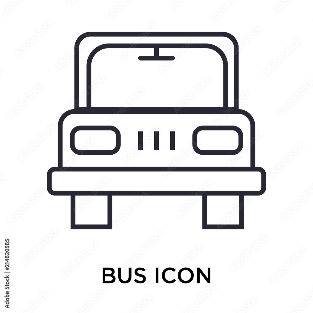 Bus icon vector sign and symbol isolated on white background, Bus logo concept Bus icon vector sign and symbol isolated on white background, Bus logo concept