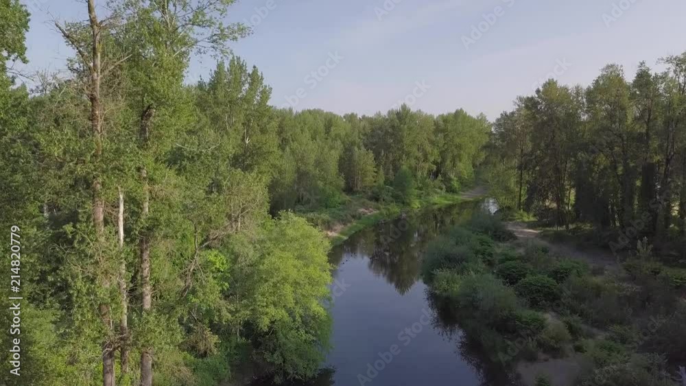Molalla river drone flight at sunset Molalla river drone flight at sunset