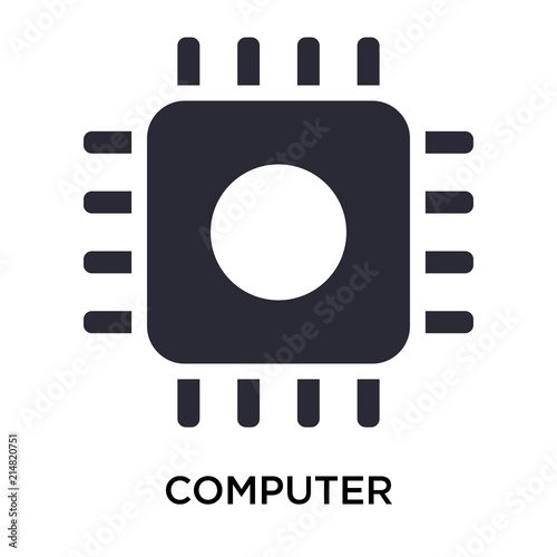 Computer microprocessor icon vector sign and symbol isolated on white background, Computer microprocessor logo concept