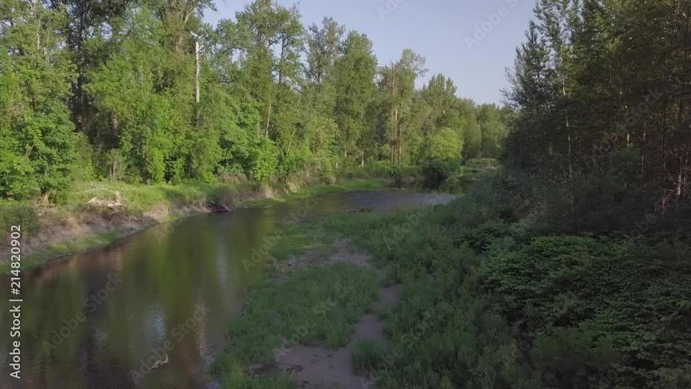 Molalla river drone flight at sunset Molalla river drone flight at sunset