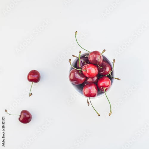 Fresh ripe cherry in a bowl