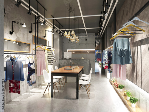 3d render of fashion store photo