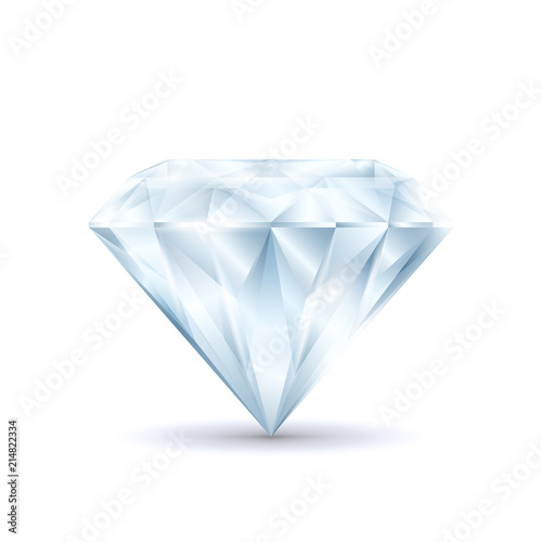 Realistic Detailed 3d Shiny Bright Diamond. Vector