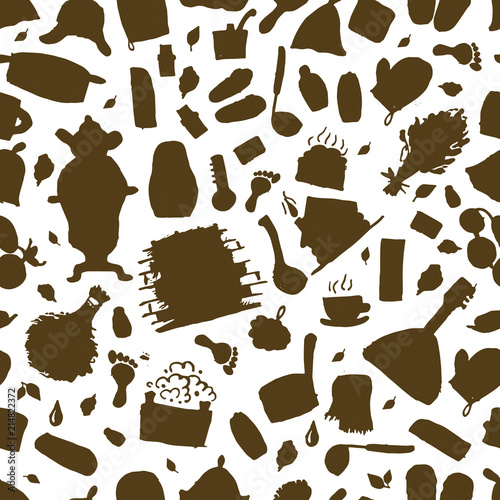Russian sauna, seamless pattern for your design