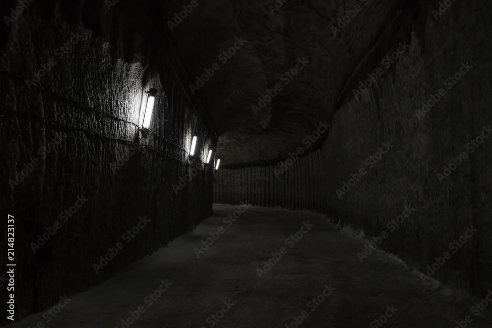 dark underground corridor