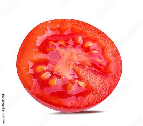 Fresh tomato isolated on white background with clipping path