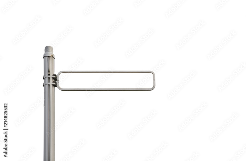 The blank information sign on the pole from aluminium The blank information sign on the pole from aluminium