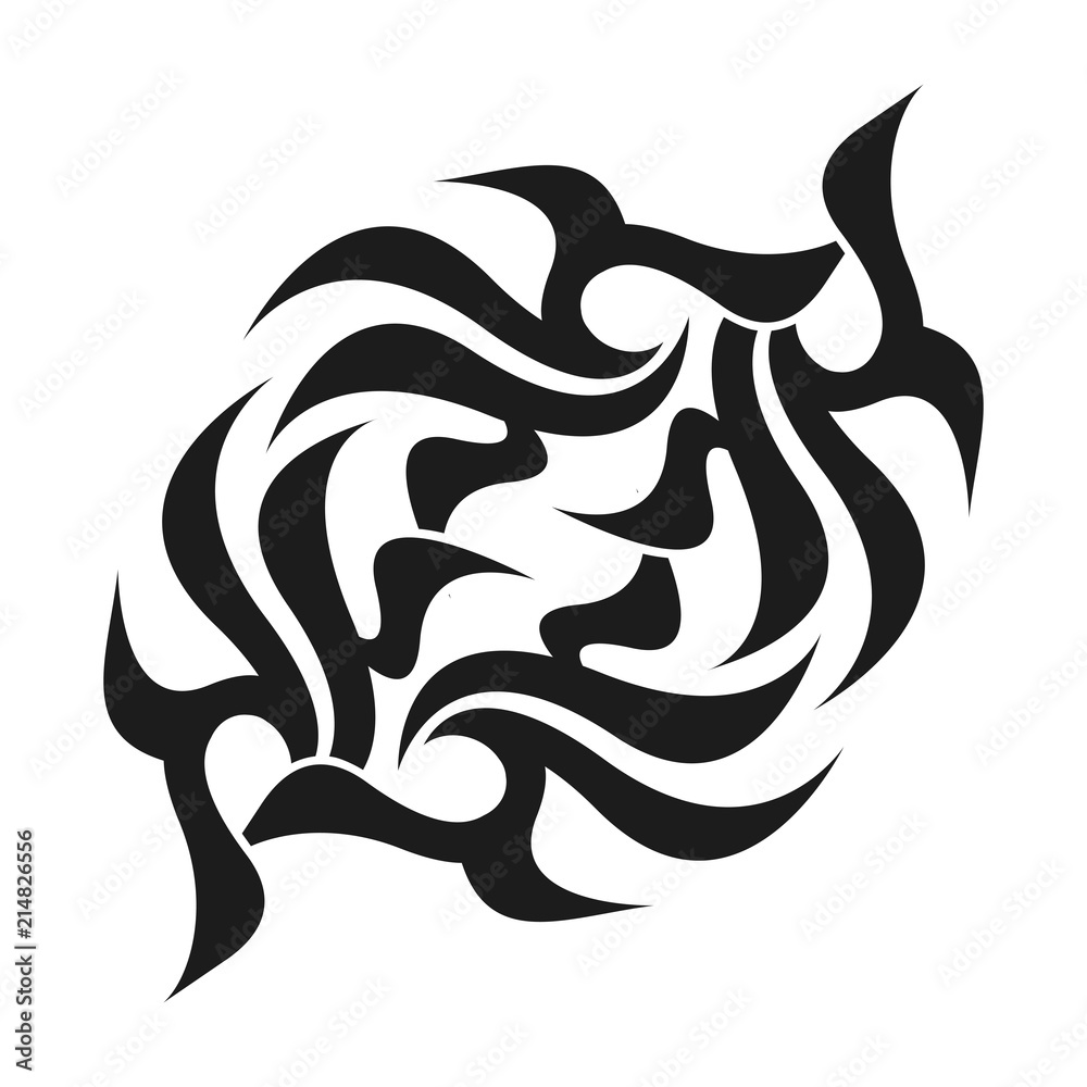 Ornamental abstract ink shape. Simple tattoo. Tribal sign. Ornamental abstract ink shape. Simple tattoo. Tribal sign.