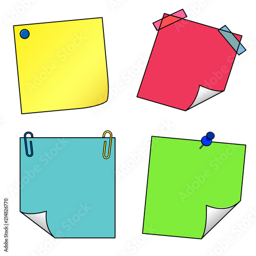 Post it notes icons vector set