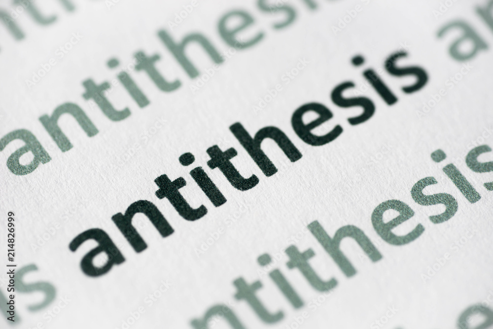 word antithesis printed on paper macro word antithesis printed on paper macro