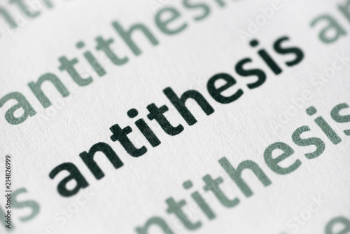 Tableau sur toile word antithesis printed on paper macro