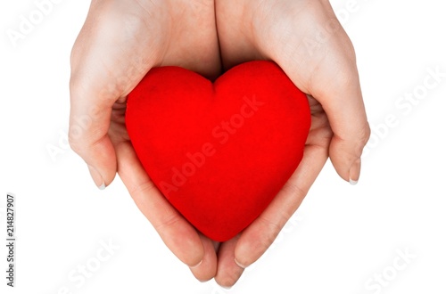 Closeup of a Woman Holding a Heart