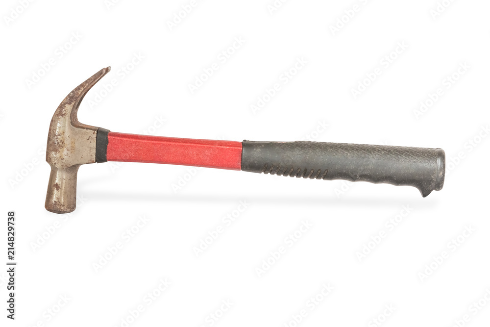 old hammer,isolated on white background with clipping path. old hammer,isolated on white background with clipping path.