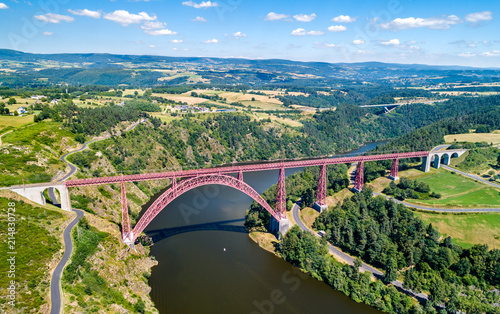 Garabit Viaduct, a railway bridge across the Truyere in France photo