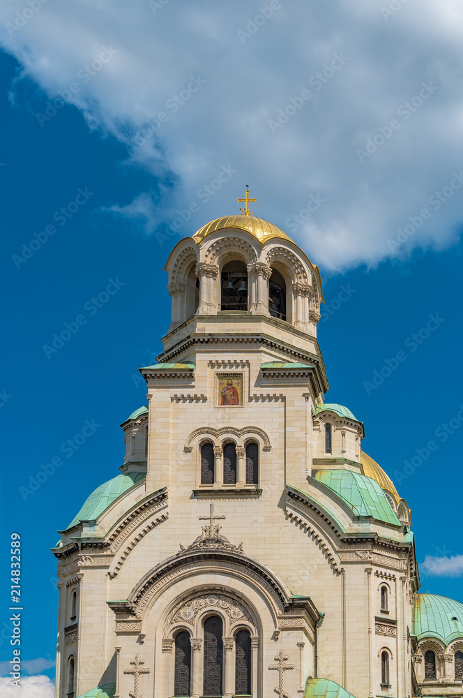 Alexander Nevsky cathedral in Sofia, Bulgaria on a sunny day.