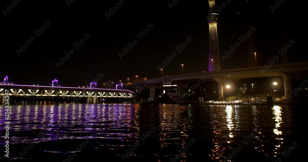 The Railroad Bridge across the Sumida River and Tokyo Skytree The Railroad Bridge across the Sumida River and Tokyo Skytree