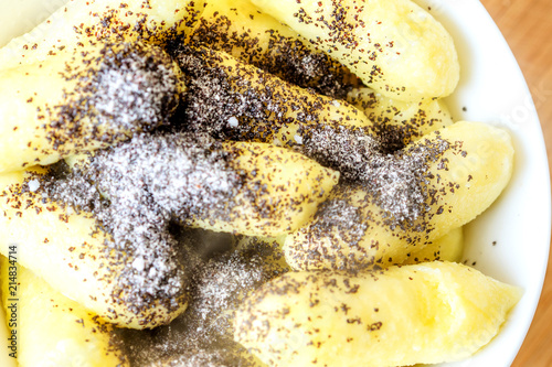 traditional austrian slovak dumpling with poppy seed