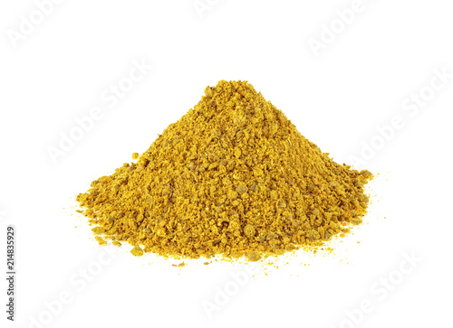 Heap of curry isolated on white background