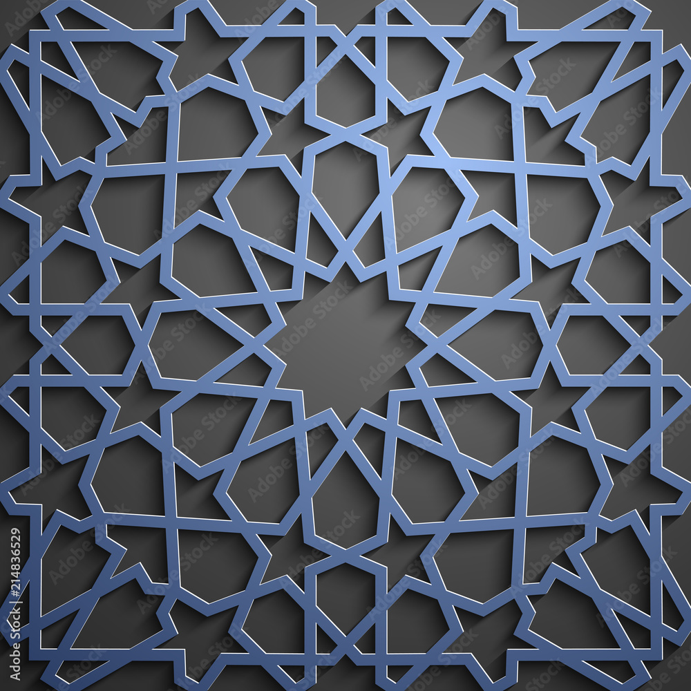 Islamic ornament vector , persian motiff . 3d ramadan islamic round ...