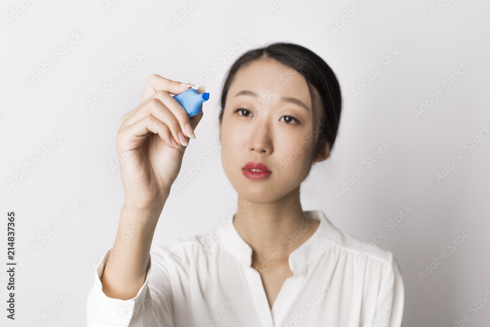 Young woman, bussines portrait on white background Young woman, bussines portrait on white background