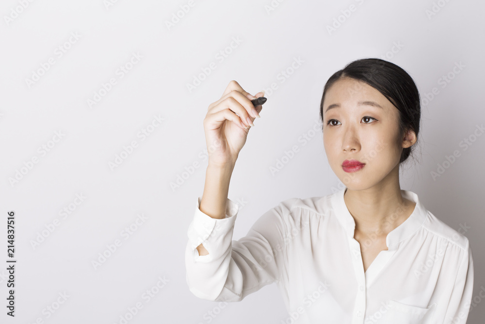 Young woman, bussines portrait on white background Young woman, bussines portrait on white background