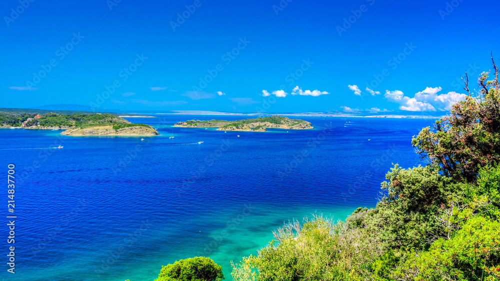 view of mediterranean sea in northern Croatia, island Rab