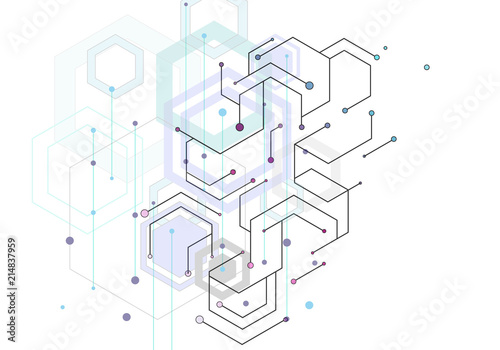 Science network pattern with connecting lines and dots