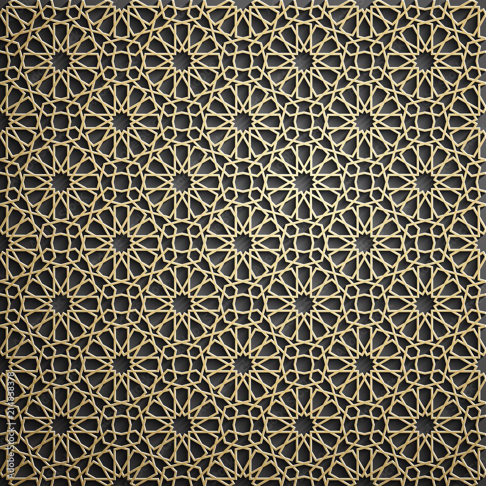 Islamic ornament vector , persian motiff . 3d ramadan islamic round