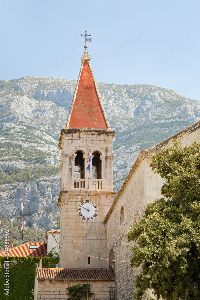 Detail of the co-cathedral of St. Mark in Makarska, Croatia
