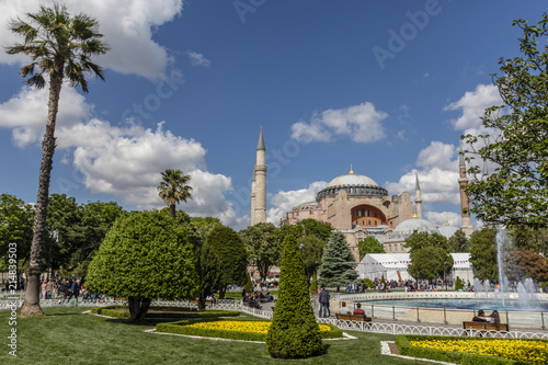 Facade of the Hagia Sofia in Istanbul, Turkey, Europe