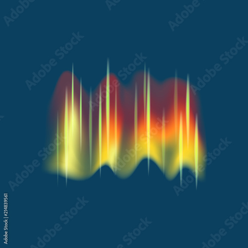 Realistic Detailed 3d Northern Aurora Lights. Vector