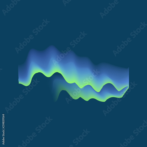 Realistic Detailed 3d Northern Aurora Lights. Vector