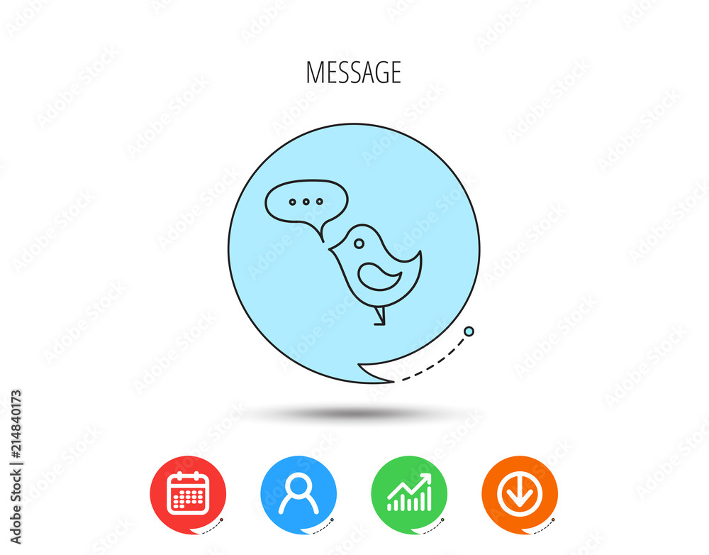 Bird with speech bubble icon. Short messages. Bird with speech bubble icon. Short messages.